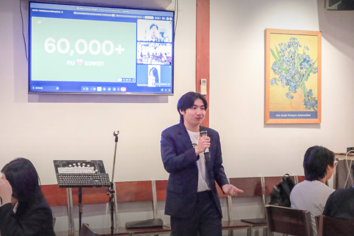 Phuwadit Sutthaporn, Co-Founder & COO, speaks with the number behind the summer on screen: 60,000+ people now use the apps