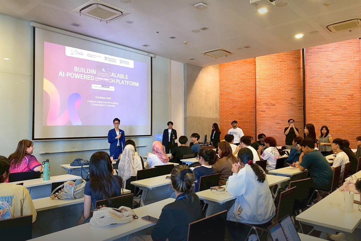 RevisionSuccess team presenting during the Business Masterclass for Republic Polytechnic Singapore students
