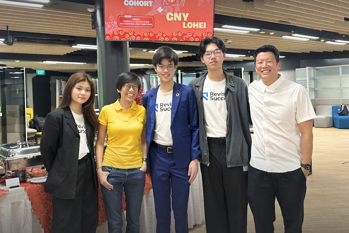 From left to right: Priyavaran Nantaya, Donna Daritan, Phonlawat Sirajindapirom, Chotiwith Chotiheerunyasakaya and James Lee at the SMU BIG kickoff event